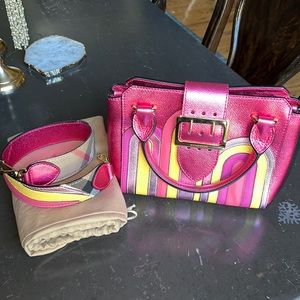 Burberry limited edition small tote bag with detachable shoulder strap